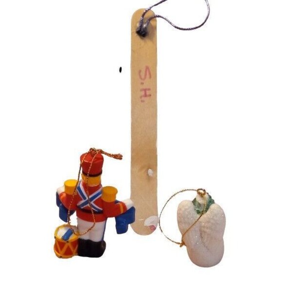 Personalized Scott Christmas Ornaments Angel Toy Soldier Snowman Stick Set Of 3 - Picture 5 of 8